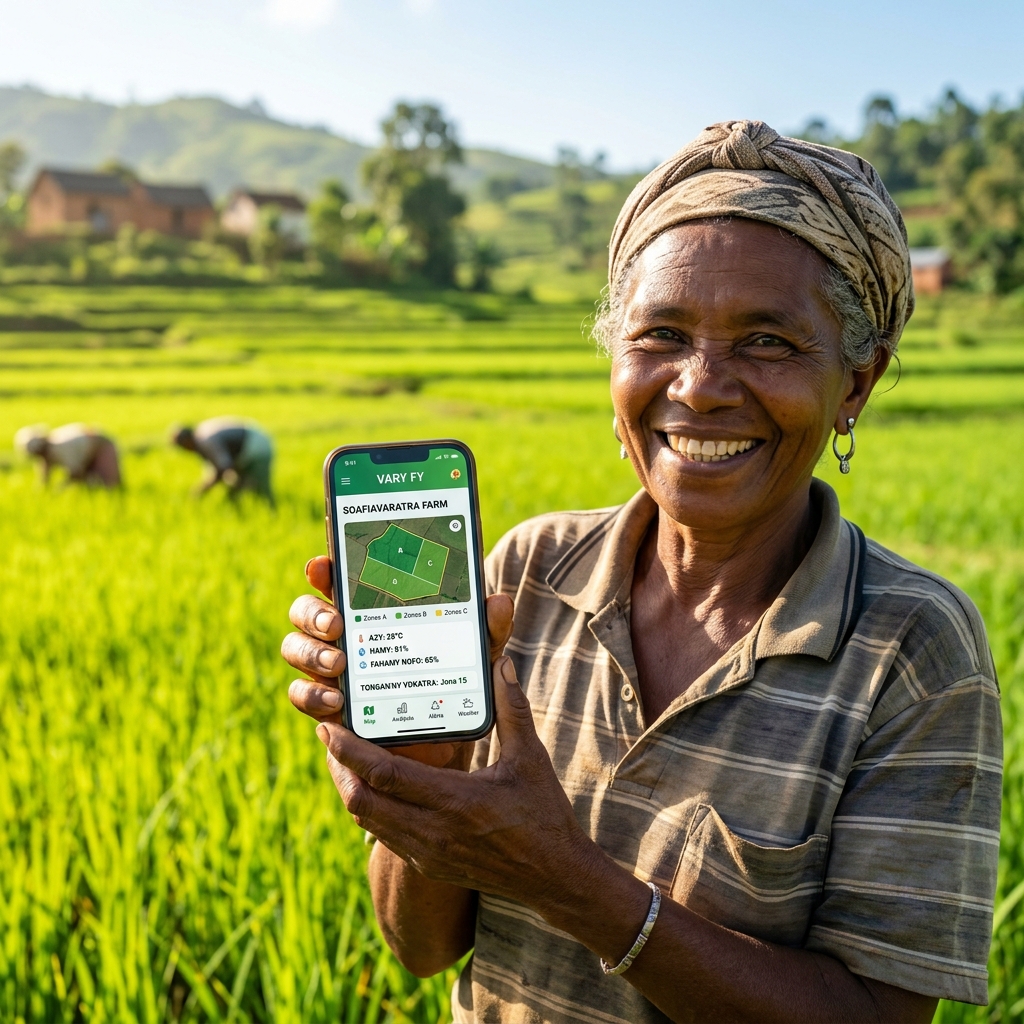 Agriculteur SmartSaha heureux